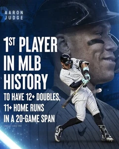 Aaron Judge 1st MLB Player Record New York Yankees 8x10 MLB Baseball Photo - Picture 1 of 1