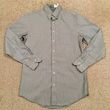 Enro Shirt Mens Small Green Blue Striped Long Sleeve Button Up