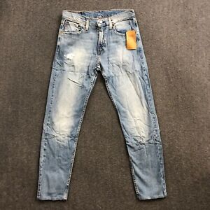 Levi's 512 Men Distressed Denim Light Stone Wash Jeans Regular Fit Sz 30x32 NWT