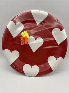Vintage 1986 Valentine Heart Paper Party Plates by BEACH - NEW Sealed 12 Pack 7” - Picture 1 of 8