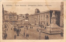 3105) CATANIA PIAZZA STESICORO, MONUMENTO A BELLINI, ANFITEATRO. ANIMATA VG 1919