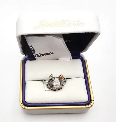 Landstrom's® Sterling Silver Opal Ring w Rose Size 6 FAST SHIPPING - Image 1 of 3