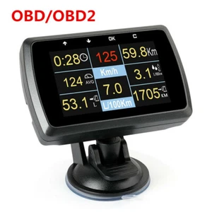 Car OBD OBD2 HUD Head-Up Display Speedometer Digital Alarm Gauge Fault Code - Picture 1 of 11