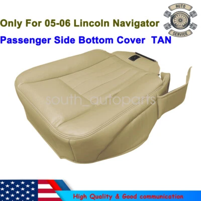 2005-2006 Lincoln Navigator Passenger Bottom Perforated Leather Seat Cover Tan Foto 1 de 4