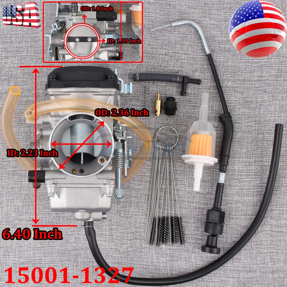 For 2001 Kawasaki KLR650 Carburetor Carb OEM# 15001-1327 KLR 650 1987 - 2007 - Image 1 of 4