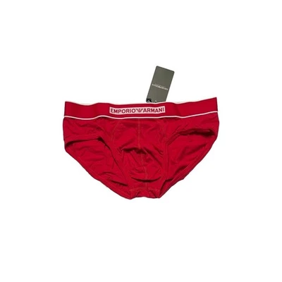 Emporio Armani Underwear Mega Logo Brief Slip Uomo cotone rosso bianco taglia M - Immagine 1 di 4