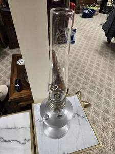 Vintage 23 Aladdin Modell Nickel Petroleum Öllampe mit original Glaskamin - Bild 1 von 12