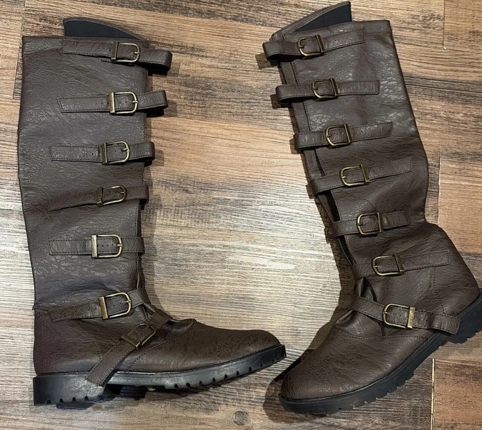 Мужские винтажные состаренные коричневые ботинки Funtasma стимпанк ренессанс размер M 10-11 - Изображение 1 из 4