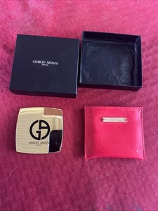Giorgio Armani Parfums Gold Pocket Mirror w/ Patent Pouch - Picture 1 of 4