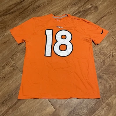 Nike Denver Broncos Peyton Manning 18 Camiseta Naranja Hombres XL NFL Camiseta de Fútbol Foto 1 de 4