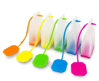 Juego de 5 infusores de té de silicona para té de hojas sueltas reutilizables filtro de té colador Foto 1 de 4