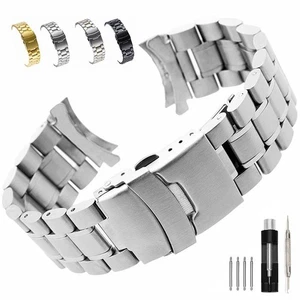 High Quality solid Stainless Steel watch Strap mens metal Bracelet 16 18 20 22mm - Foto 1 di 15