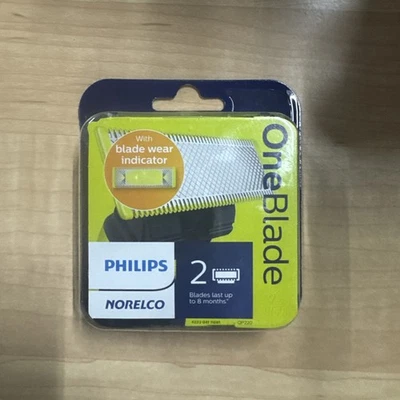 Philips Norelco OneBlade Cuchillas de Repuesto de Afeitado 2 Maquinillas de Afeitar QP220/80 Nuevo Genuino Foto 1 de 2