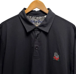 Robert Graham Herren 3XL klassische Passform schwarz bestickt Rose Logo Golf Polo Shirt - Bild 1 von 5