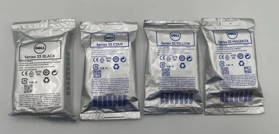 Dell Series 33 Black Ink Cartridge  Yellow Cyan Magenta Cartridges 4 Pack Sealed - Image 1 of 2