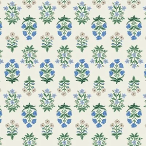 Rifle Paper" Camont" French Farmhouse in Mughul Rose in Blue Fabric - Picture 1 of 2