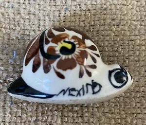 Vintage TONALA Mexico 1960's Mini Ceramic Folk Art Painted SNAIL Figurine- 1”X2” - Picture 1 of 12