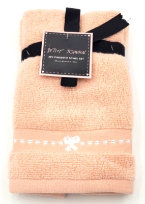 Juego de toallas Betsey Johnson 2 piezas yema de dedo filas de arcos 11 x 18 100 % algodón Foto 1 de 2