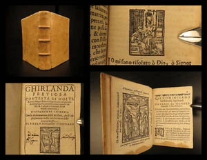 1611 TINY Miniature Catholic Devotional Italian Bible Woodcuts Boscarini Venice - Picture 1 of 12