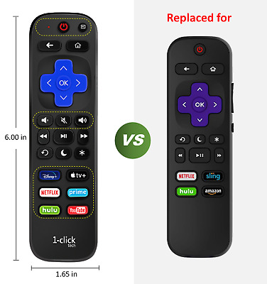 1-ClickTech Remote for Roku TV /for Roku BOX/...