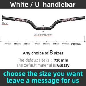 MTB Bicycle Handlebar Full Carbon Fiber Riser Bar 580-720mm Diameter 31.8/25.4mm - Picture 1 of 38