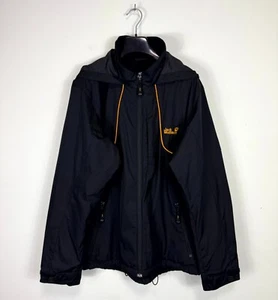 Jack Wolfskin Stormlock Hyproof Men Black Hooded Light Jacket Size L - Picture 1 of 13