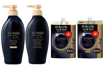 TSUBAKI Premium EX Cuidado y Reparación de Daños Champú Tratamiento Repuesto NUEVO Japón Foto 1 de 4