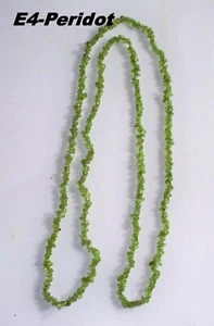 NEW VTG GENUINE PERIDOT TUMBLED GEMSTONE NECKLACE’S 36” L BEAUTIFUL COLOR - Picture 1 of 3