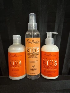 3 Piece Mixed Lot Of Shea Moisture Kids Detangler Shampoo & Conditioner 8oz Each - Picture 1 of 10