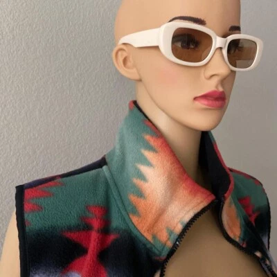 Gafas de sol de acetato estilo Y2K marco rectangular redondeado beige tostado marrón plástico Foto 1 de 3