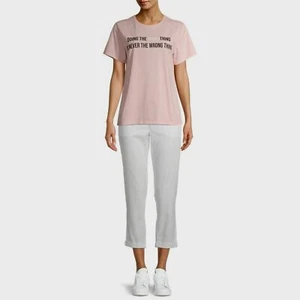 Time and Tru Women's Stretch Twill Joggers, White, XL 16-18 - Picture 1 of 6