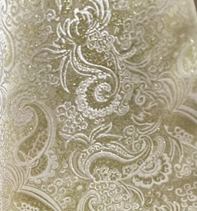 GOLD IVORY Paisley Metallic Brocade Fabric 60” Sold By The Yard - Picture 1 of 2