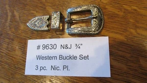 Westernschnalle NUR # 9630B North & Judd USA Nickel pl. (6) Waldläufer Gürtel VINTAGE - Bild 1 von 5