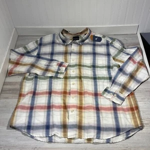 Tommy Bahama Shirt Men's 3XL Linen Blend Plaid Long Sleeve Button Multi Colored - Foto 1 di 9