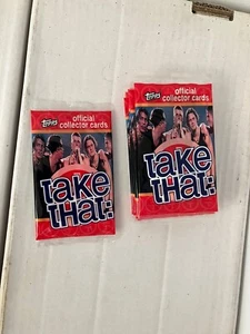 8 paquetes de tarjetas oficiales de coleccionista Topps Take That 1993. Nuevo y precintado - Imagen 1 de 4