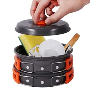 REDCAMP 11/12/22 PCS Camping Cookware Mess Kit, Backpacking Camping Pot+Pan Set, - Picture 1 of 5