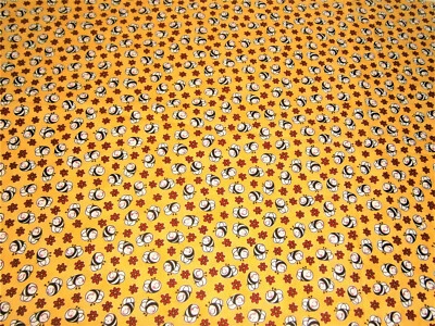 Moda Bees on Yellow Cotton Fabric Buggy Brights by Keri Schneider Quilting 46x33 - Image 1 of 2