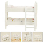 Dollhouse Bunk Bed with Ladder for Miniature Room Decor
