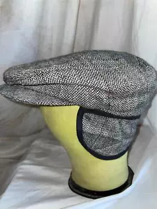 VTG STYLE MENS SCHOOL BOY CABBIE NEWSBOY WOOL TWEED FLECK CAP FLAT FLAP HAT - Picture 1 of 8