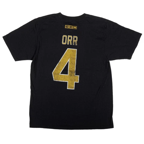 Adidas BOBBY ORR No. 4 BOSTON BRUINS Retro T-Shirt Men's Size Large CCM Tee NHL Cover
