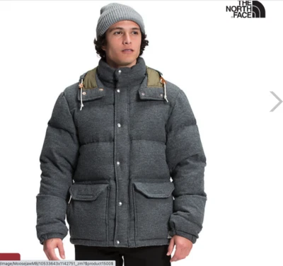 The North Face Sierra Down wool parka jacket MSRP$400 in Heather Grey Rare Find - Image 1 of 4