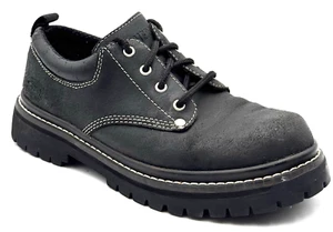 Skechers Shoes Womens 9 Black Suede Chunky Platforms Y2K Oxford Work Goth 7914 - Picture 1 of 20