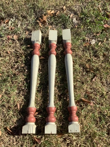 Antique Wood Stair Porch Railing Baluster Spindles architectural salvage Vtg Cover