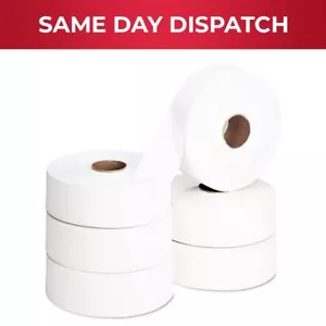 24x Weiß Jumbo WC Rollen Stoffblätter 2-lagig 95mm x 120m - Bild 1 von 8