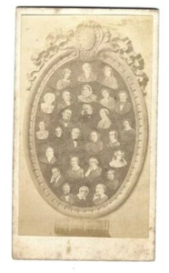 Originale photo cdv  c1865 mosaÏque souvenir d'une belle vielle amitié- Letalle - Picture 1 of 2