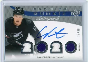 2021-22 Upper Deck Premier Cal Foote Rookie Quad Jersey Relic Autograph #d 17/99 - Picture 1 of 2