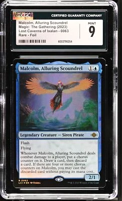 MALCOLM, ALLURING SCOUNDREL LCI Foil Rare CGC 9 MTG EDH [Nostalgium] - Image 1 of 2