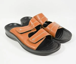 Aerothotic Brown Strap Orthotic Slip On Slides Sandals Sz 39 - Bild 1 von 6