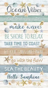 Ocean Beach Fabric 24" Panel Seashell Starfish Cotton Timeless Treasures CD3029 - Picture 1 of 1