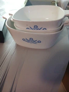 Vintage Corning Ware blau Cornflower P-2.5-B, 2 1/2 & 1/2 Geschirr Set 3-teilig - Bild 1 von 4